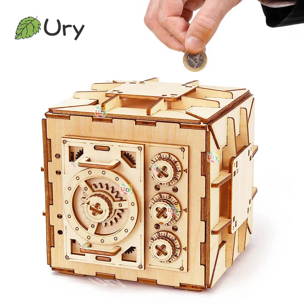 Kids Education Money - URY 3D Puzzle kayu Kata sandi