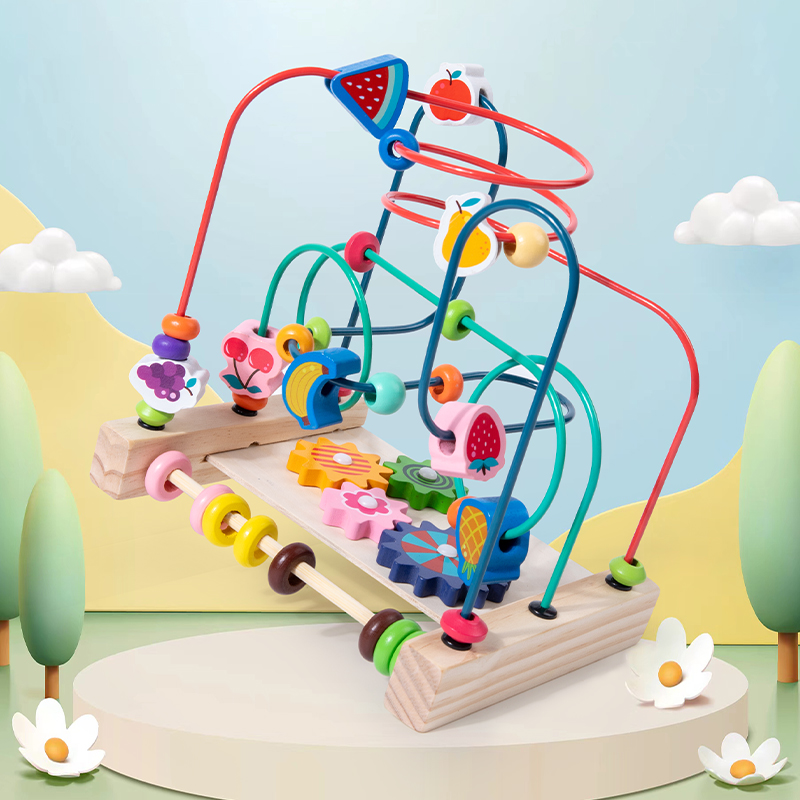 Kids Educational Box - Mainan Montessori Kayu Roller Coaster Manik