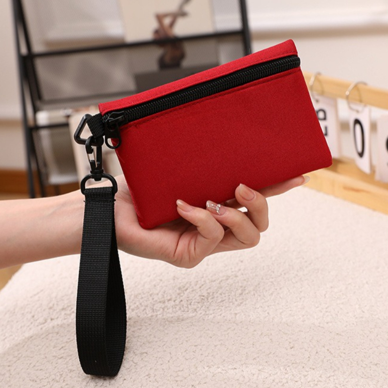 Kids Education Money - Dompet Koin Mini Kanvas Ritsleting Sederhana