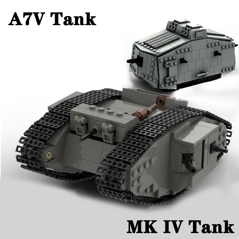 Kids Education In Germany - Set Blok Bangunan Tank Tempur A7V