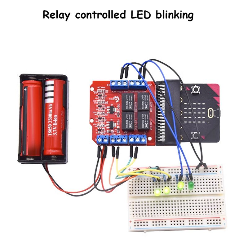 Kids Education Program - Modul Relay 4 Saluran A64I Microbit