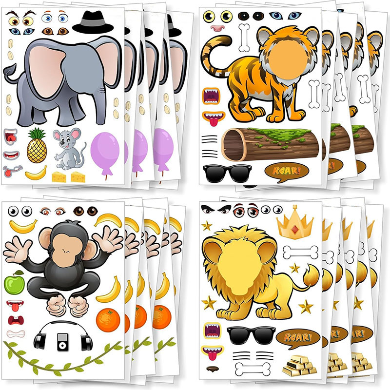 Kids Education Money - Stiker binatang kartun Safari untuk anak