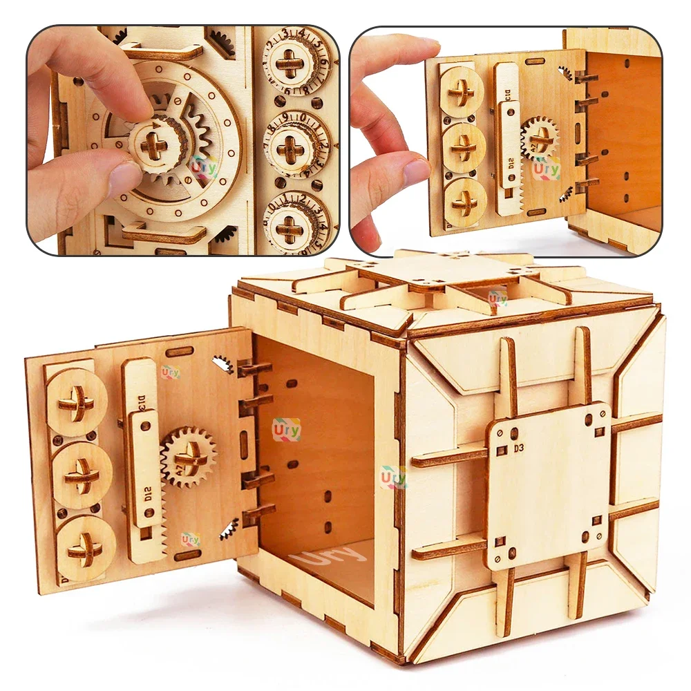 URY 3D Puzzle kayu Kata sandi  - Kids Education Money ulasan dan harga