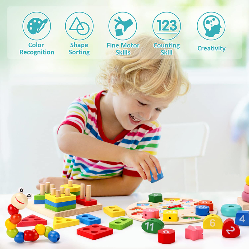 Mainan kayu Montessori, 5-6 bu - Kids Educational Box ulasan dan harga